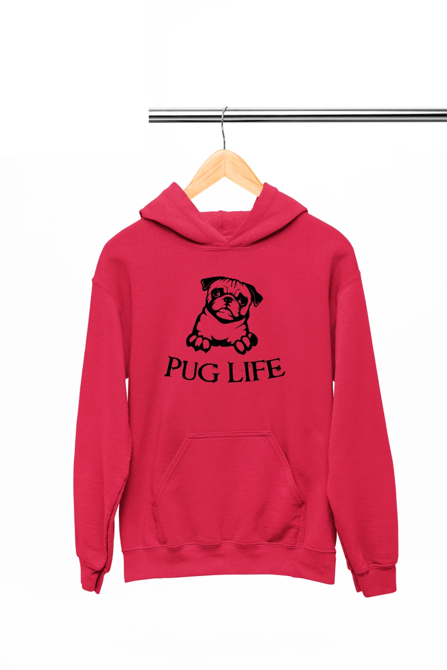 Pug Life Hoodie (Red, S)