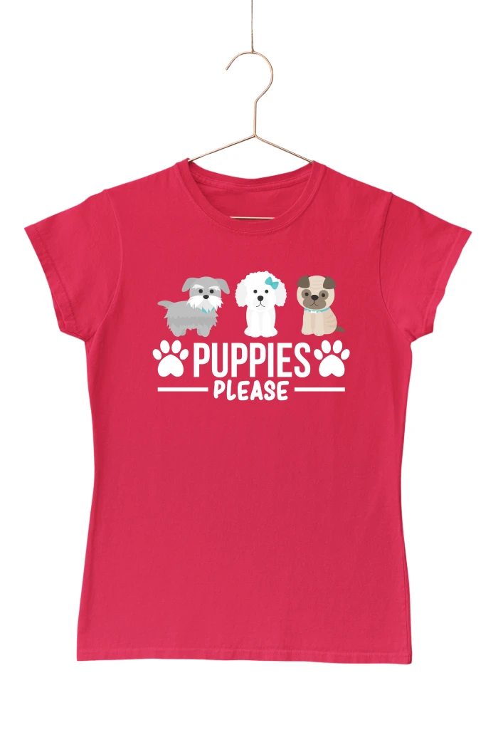 Puppies Please Women's Tshirt (Red, S)
