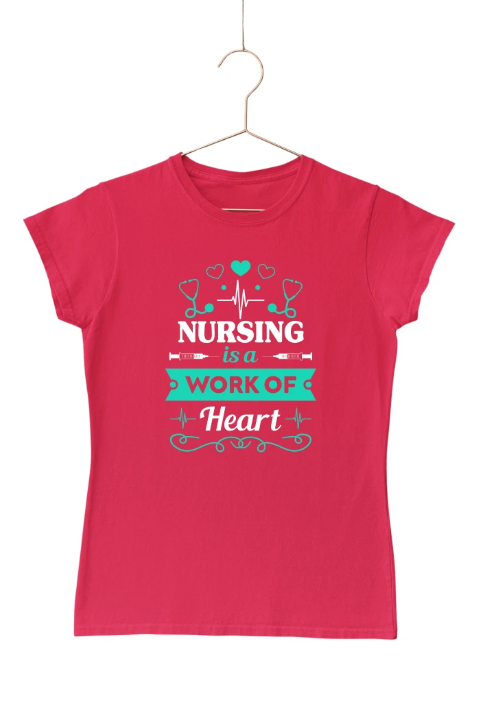 Nursing Is a Work of Heart Women's Tshirt (Red, S)