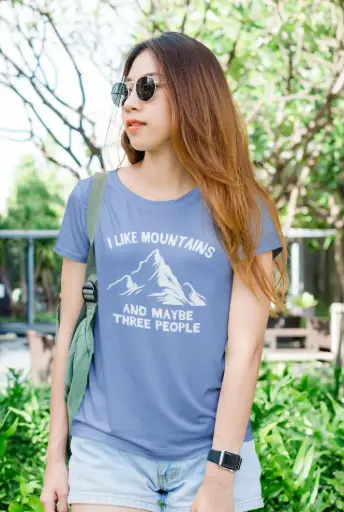 I Like Mountains And Maybe Three People Women's Tshirt
