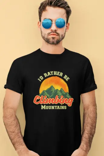 I'd Rather Be Climbing Mountains Men's Tshirt