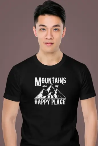 Mountains Are My Happy Place Men's Tshirt