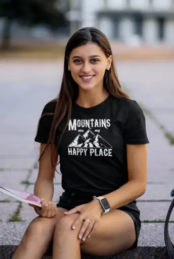Mountains Are My Happy Place Women's Tshirt