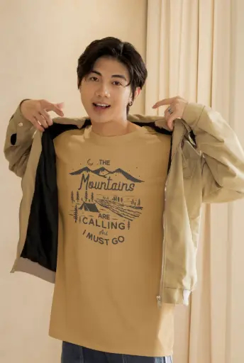 The Mountains are Calling and I Must Go Men's Tshirt