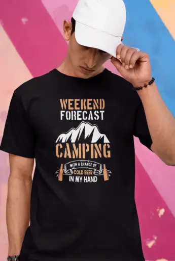 Weekend Forecast Camping Men's Tshirt