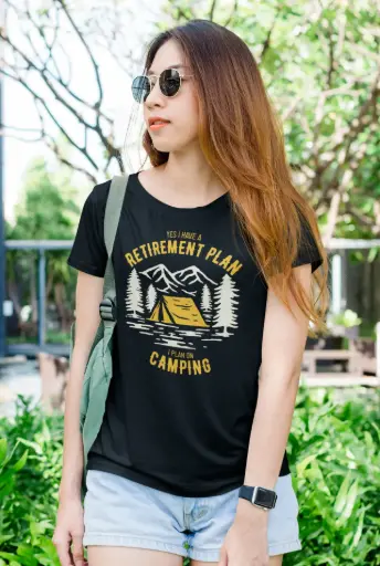 Yes I Have A Retirement Plan I Plan on Camping Women's Tshirt