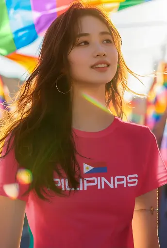 Pilipinas and Flag v2 Women's Tshirt